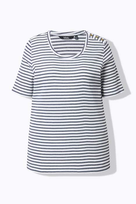 T-shirt, glittersten, A-form, rund hals, korte ærmer