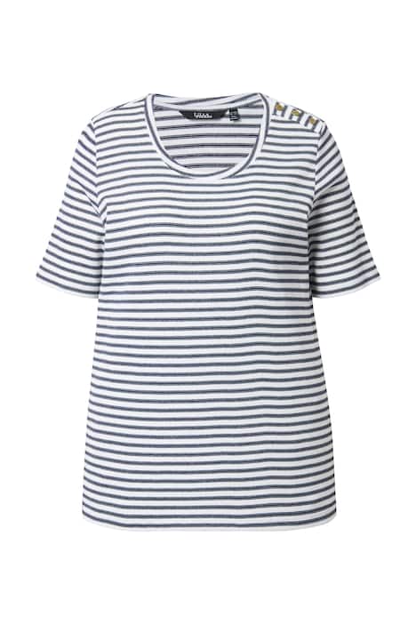 Tričko, třpytivé pruhy, A střih, kulatý výstřih, krátké rukávy