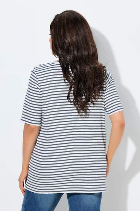 T-shirt, glittersten, A-form, rund hals, korte ærmer