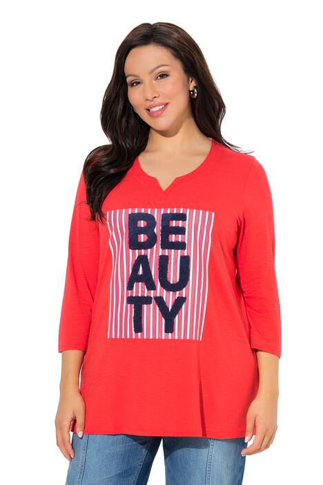 Tričko, Beauty, Classic, výstřih do V, 3/4 rukávy