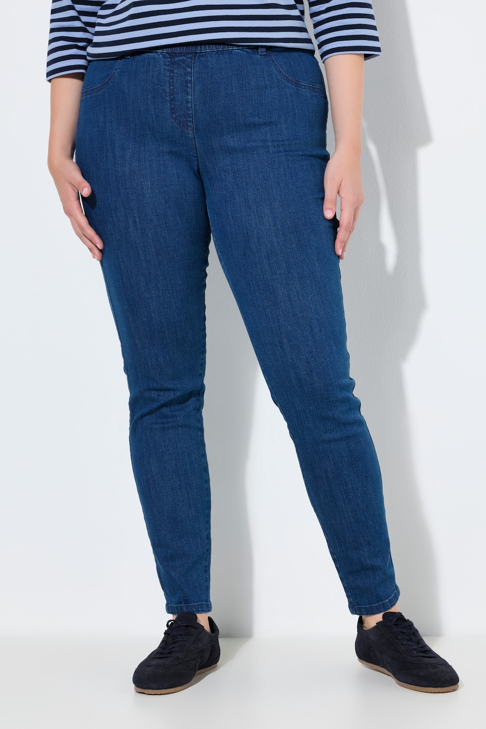 Große Größen Jeggings, Damen, blau, Größe: 50, Baumwolle, Ulla Popken
