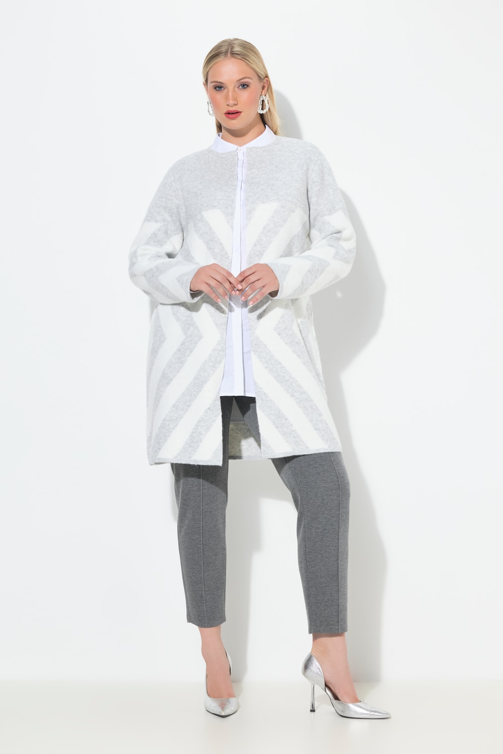 Große Größen Strickjacke, Damen, beige, Größe: 46/48, Synthetische Fasern, Ulla Popken