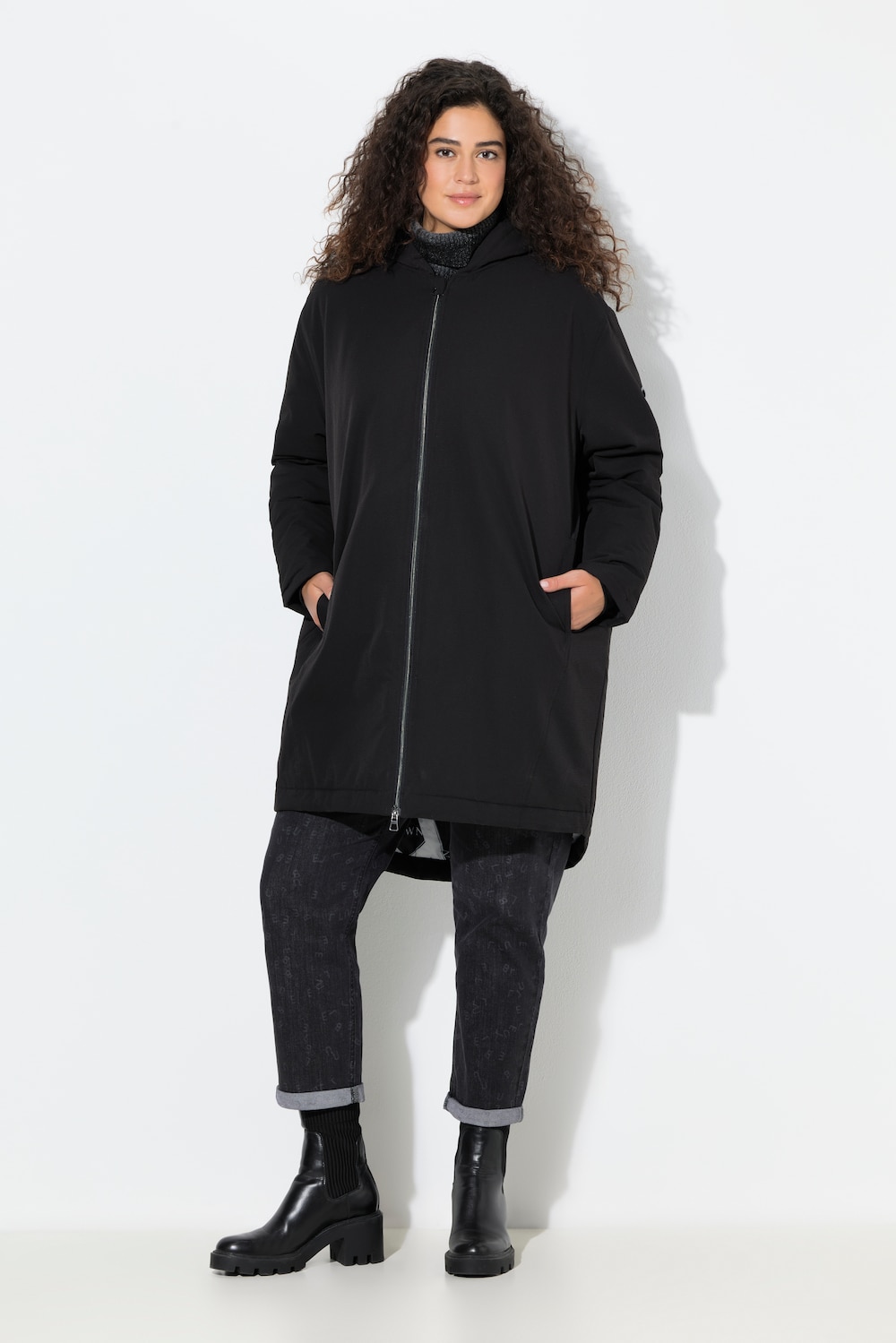 Große Größen HYPRAR Funktionsparka, Damen, schwarz, Größe: 46/48, Polyester, Ulla Popken