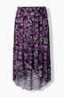 Maxirock, Blüten, A-Linie, Elastikbund, asymmetrisch