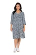 Žerzejové šaty, řasení, A střih, výstřih do V, 3/4 rukávy