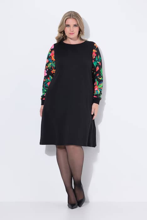 Sweatkleid, A-Linie, Langarm mit Muster