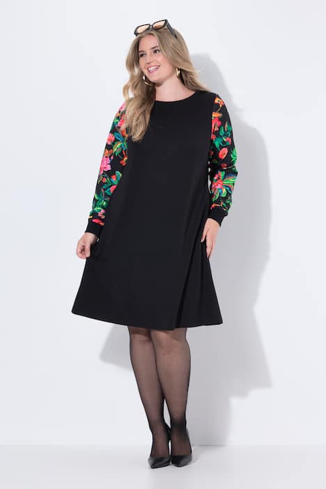 Sweatkleid, A-Linie, Langarm mit Muster