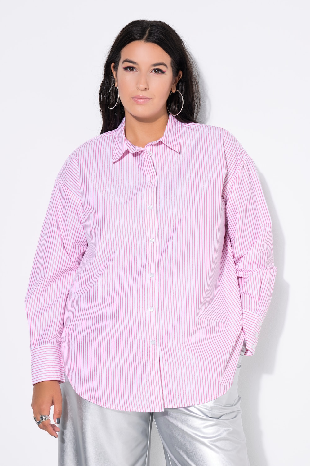 Große Größen Hemdbluse, Damen, rosa, Größe: 58/60, Baumwolle/Polyester, Studio Untold