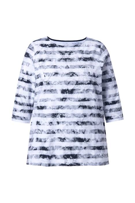 Tričko, áčkový střih, lodičkový výstřih, 3/4 rukávy, bavlna pima