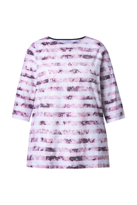 Tričko, áčkový střih, lodičkový výstřih, 3/4 rukávy, bavlna pima