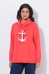 Sweatshirt, maritimes Motiv, Stehkragen, Langarm