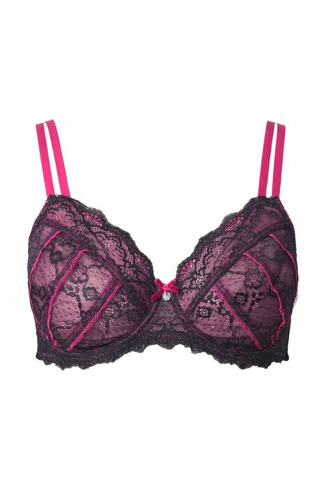 Podprsenka s kosticemi TruYou, krajka, ozdobné stuhy, košíčky C-G