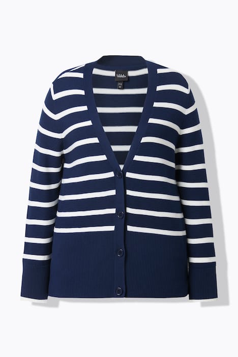 Vest, strepen, V-hals, lange mouwen