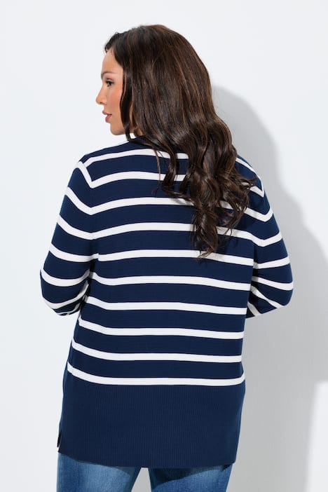 Vest, strepen, V-hals, lange mouwen