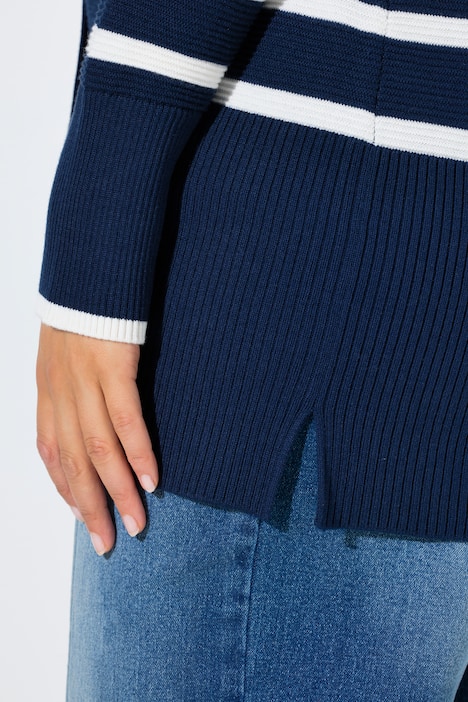 Vest, strepen, V-hals, lange mouwen