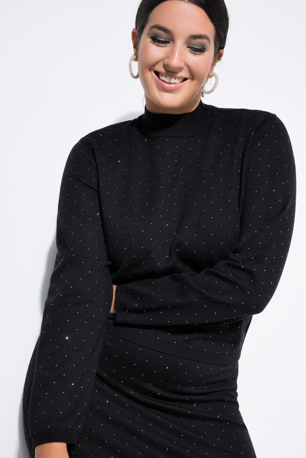 Thumbnail - Große Größen Pullover, Damen, schwarz, Größe: 58/60, Viskose/Synthetische Fasern/Polyester, Studio Untold