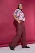 Broek, wijde pijpen, structuur en glitter