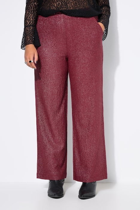 Hose, Wide Legs, Struktur und Glitzer