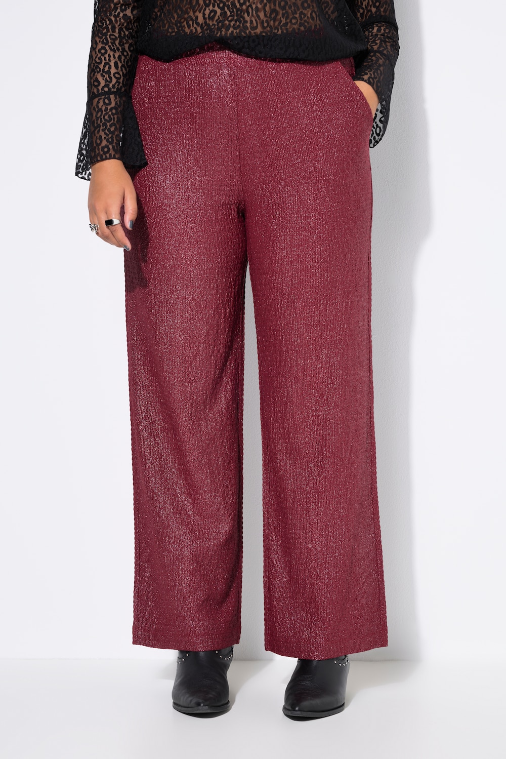 Große Größen Hose, Damen, rot, Größe: 54, Polyester, Studio Untold