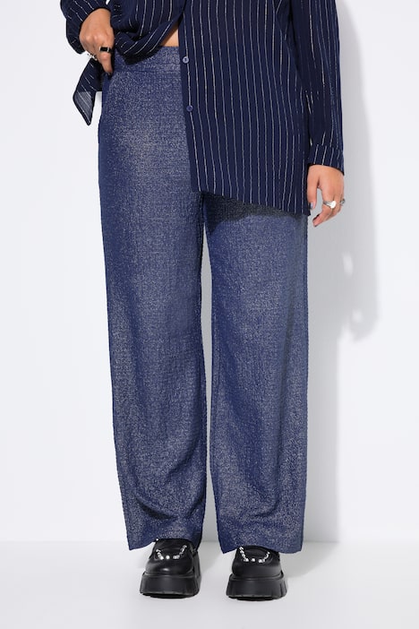 Hose, Wide Legs, Struktur und Glitzer