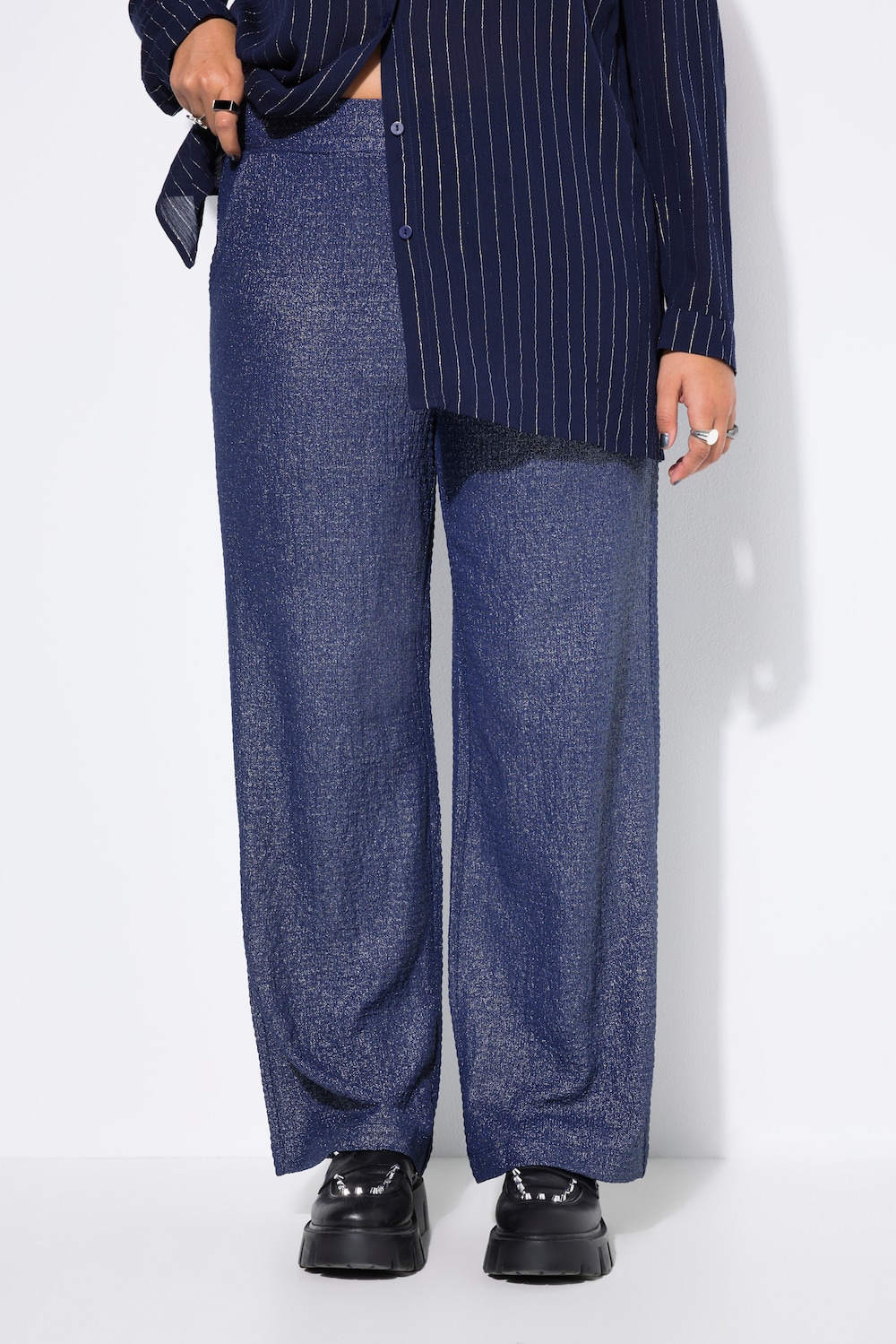 Hose, Wide Legs, Struktur und Glitzer