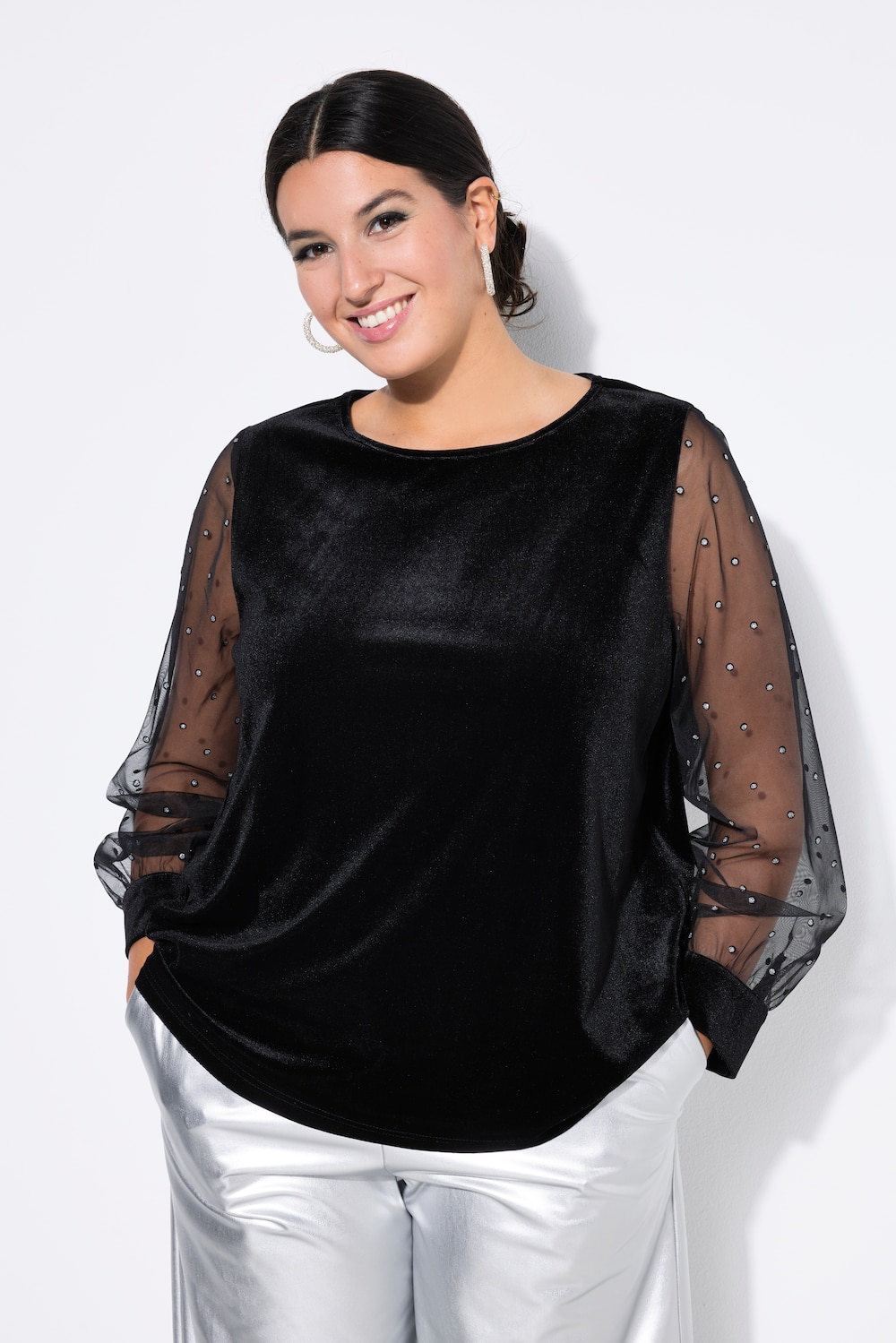 Große Größen Tunika, Damen, schwarz, Größe: 58/60, Polyester, Studio Untold