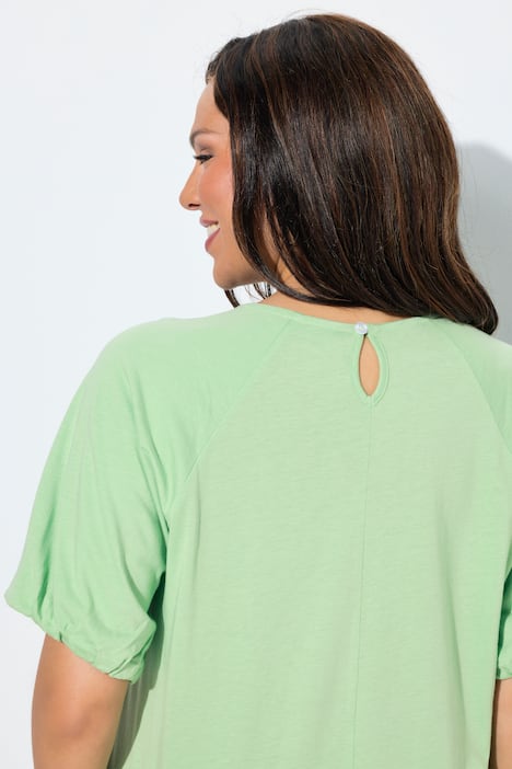 T-shirt, ballonærmer, rund hals, korte ærmer, modalmix