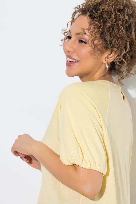 T-Shirt, Ballonärmel, Rundhals, Halbarm, Modalmix