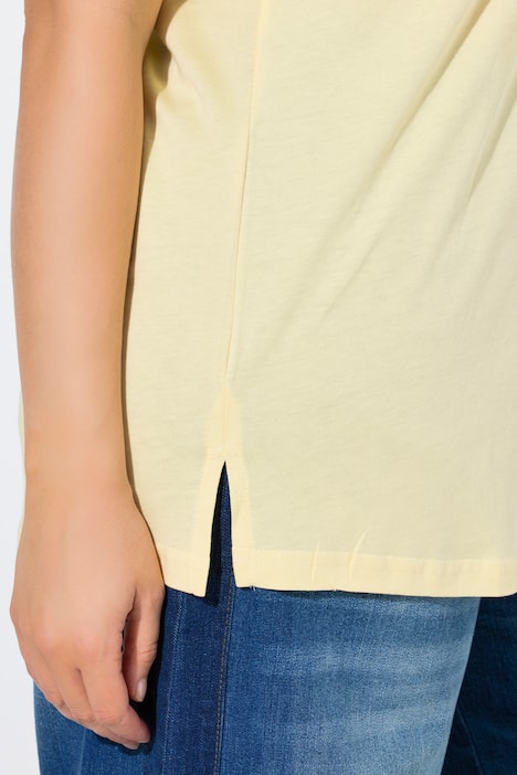 T-Shirt, Ballonärmel, Rundhals, Halbarm, Modalmix