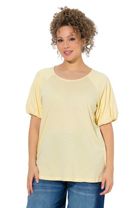 Tričko, balónové rukávy, kulatý výstřih, krátké rukávy, směs modalu