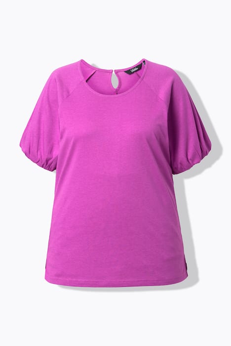 T-shirt, ballonærmer, rund hals, korte ærmer, modalmix