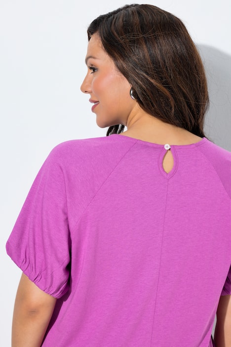 T-shirt, ballonærmer, rund hals, korte ærmer, modalmix