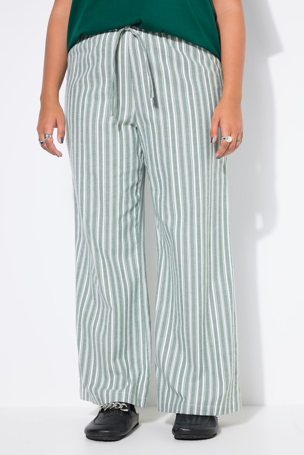 Schlafanzug-Hose, weites, gerades Bein, Streifen