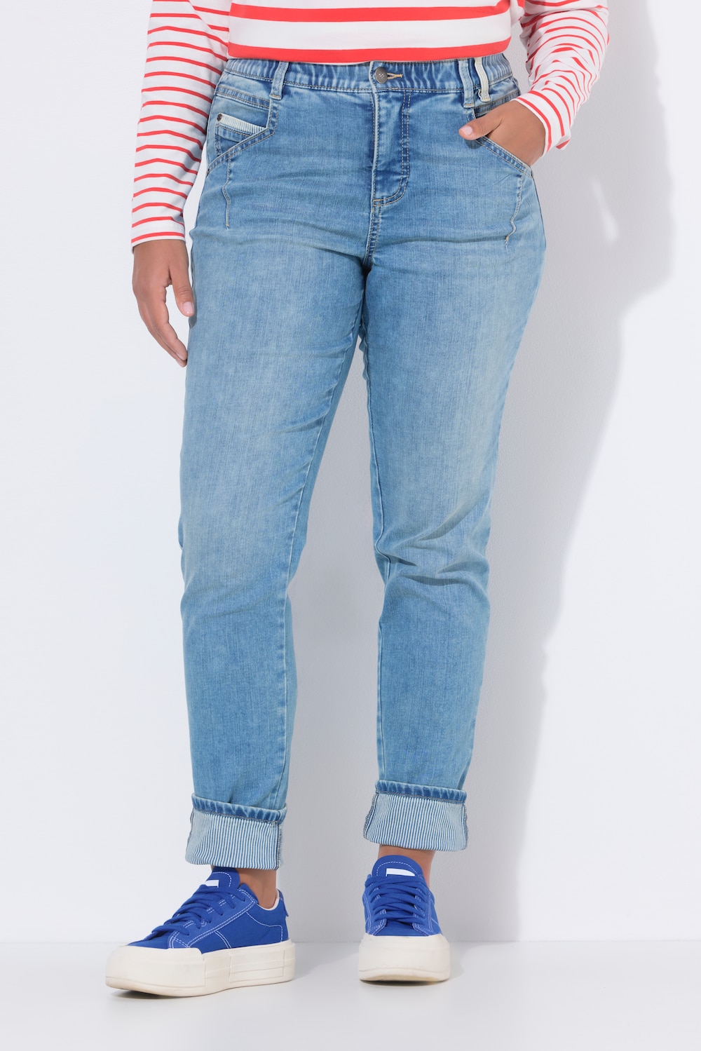 Große Größen Jeans Slim Fit, Damen, blau, Größe: 54, Baumwolle, LAURASON