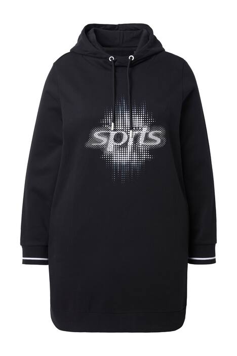 Dlouhá mikina, oversized střih kapuca, dlouhé rukávy