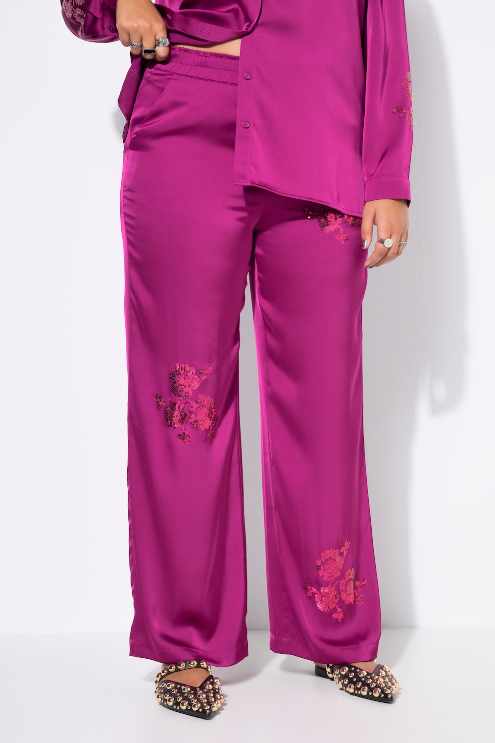 Hose, Wide Legs, Pailletten