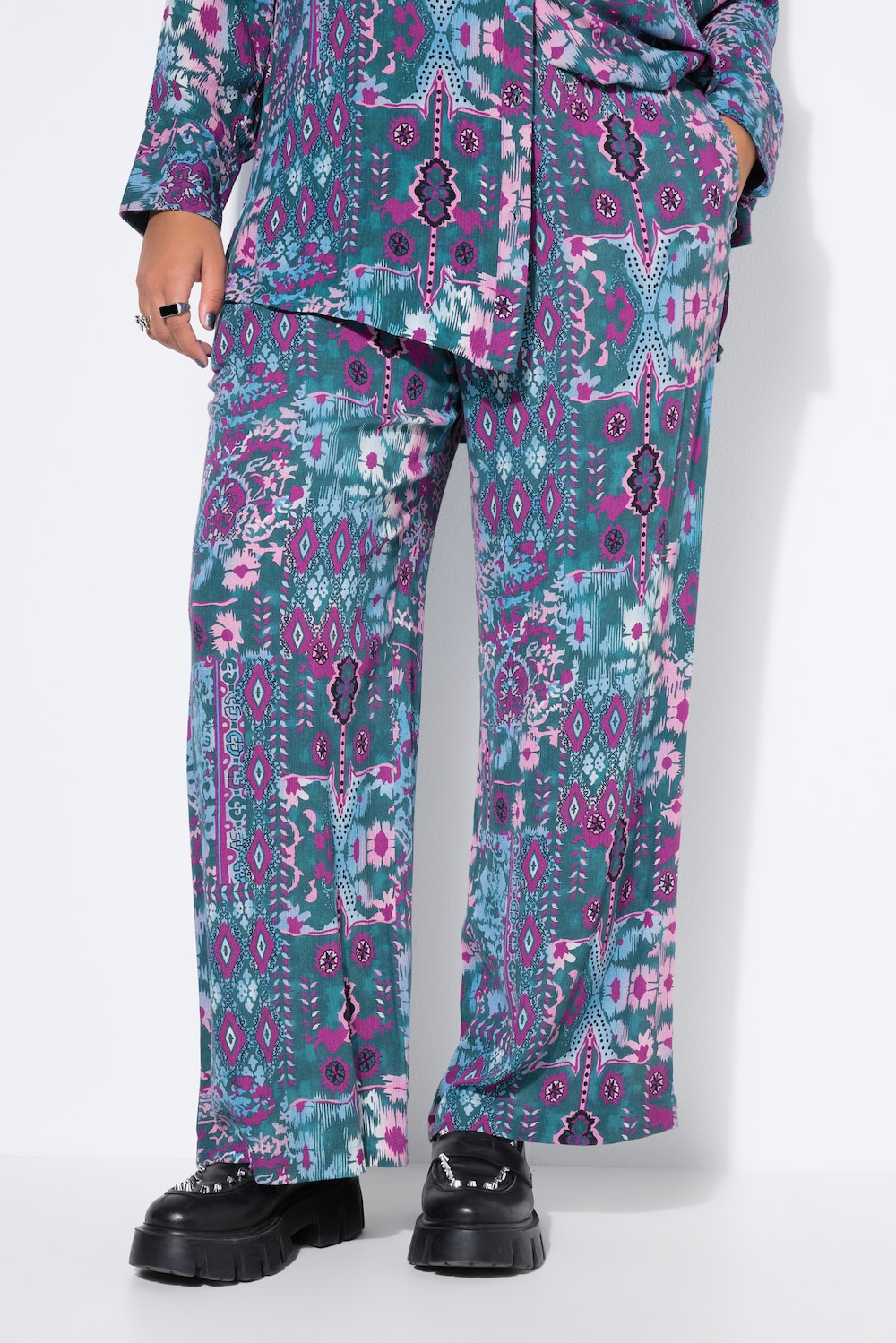 Hose, Wide Legs, Strukturware, Flower-Print