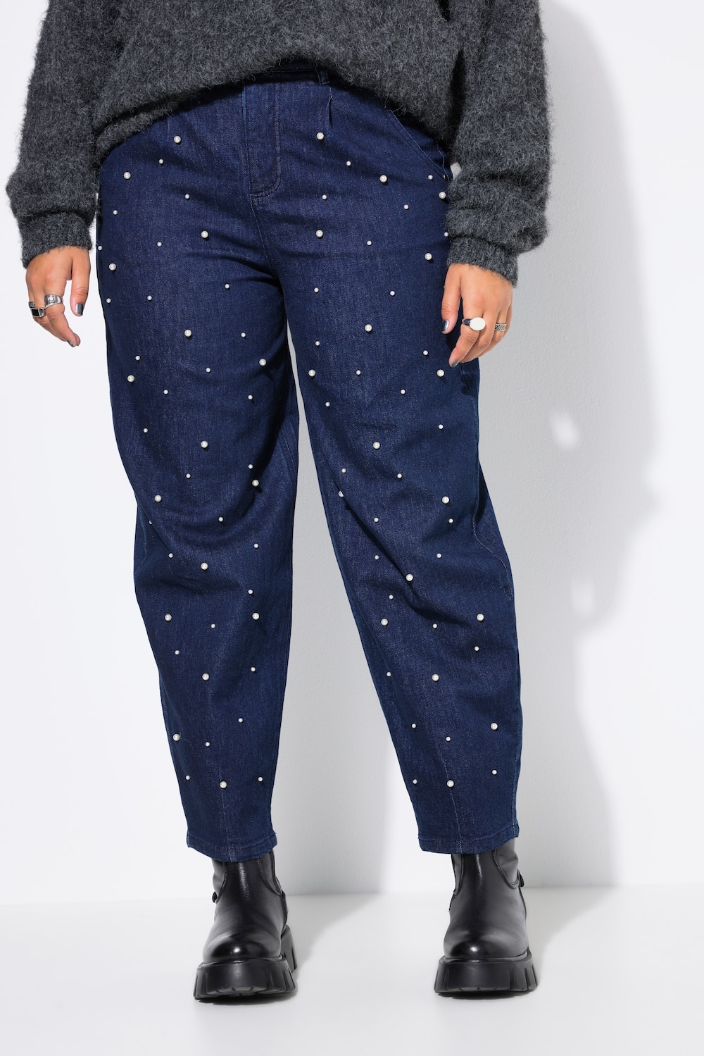 Große Größen Ballonjeans, Damen, blau, Größe: 58, Baumwolle, Studio Untold