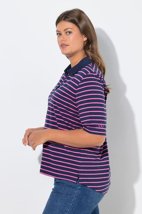 Poloshirt, Ringel, Polokragen, 1/2 Arm