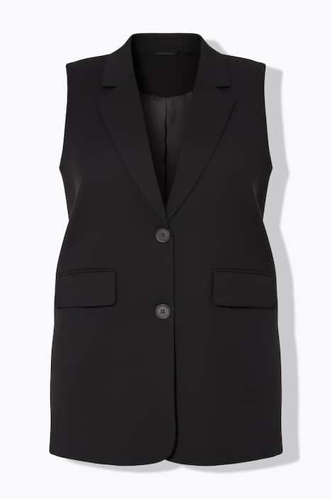 Gilet, oversized, split met knoop op de achterkant