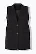 Gilet, oversized, split met knoop op de achterkant