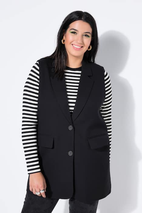 Gilet, oversized, split met knoop op de achterkant