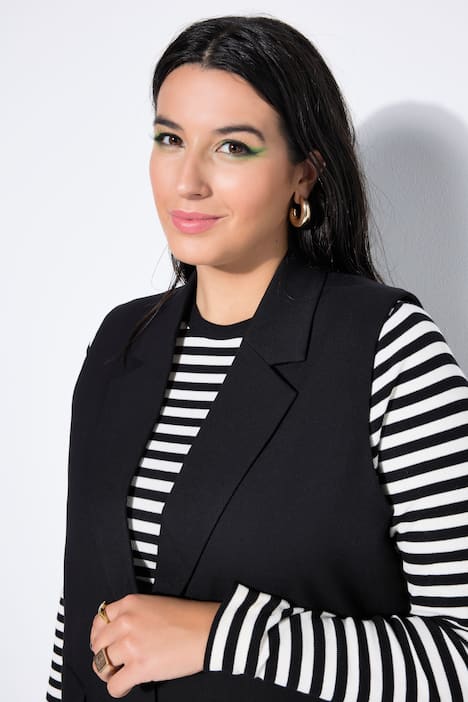 Gilet, oversized, split met knoop op de achterkant