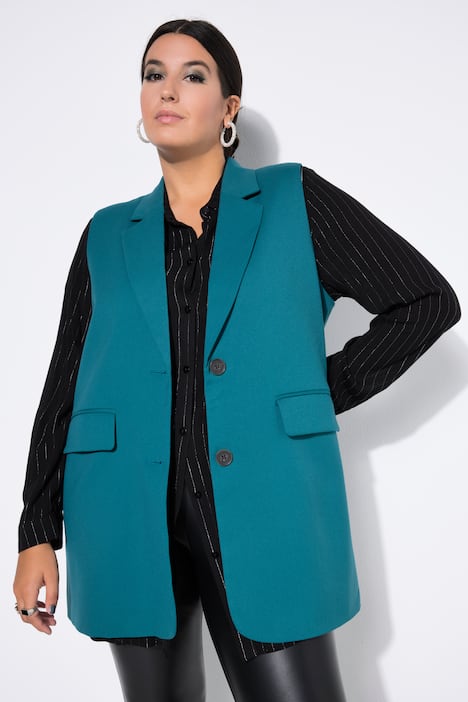 Gilet, oversized, split met knoop op de achterkant