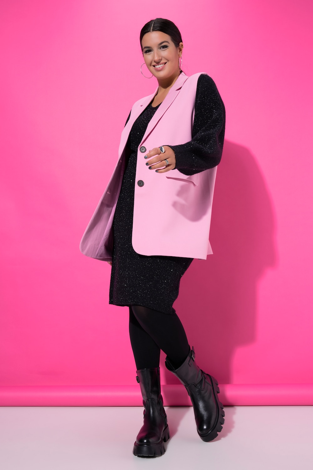 Große Größen Anzugweste, Damen, rosa, Größe: 42/44, Polyester/Viskose, Studio Untold