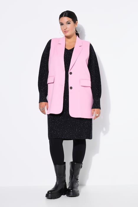 Gilet, oversized, split met knoop op de achterkant