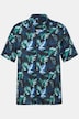 JP1880 Skjorte, korte ærmer, Cuba-krave, blomstret print, Cuba Fit, op til 8XL