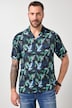 JP1880 Skjorte, korte ærmer, Cuba-krave, blomstret print, Cuba Fit, op til 8XL