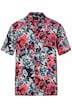 Košile JP1880, krátké rukávy, Cuba límeček, květovaný potisk, Cuba střih, do 8XL