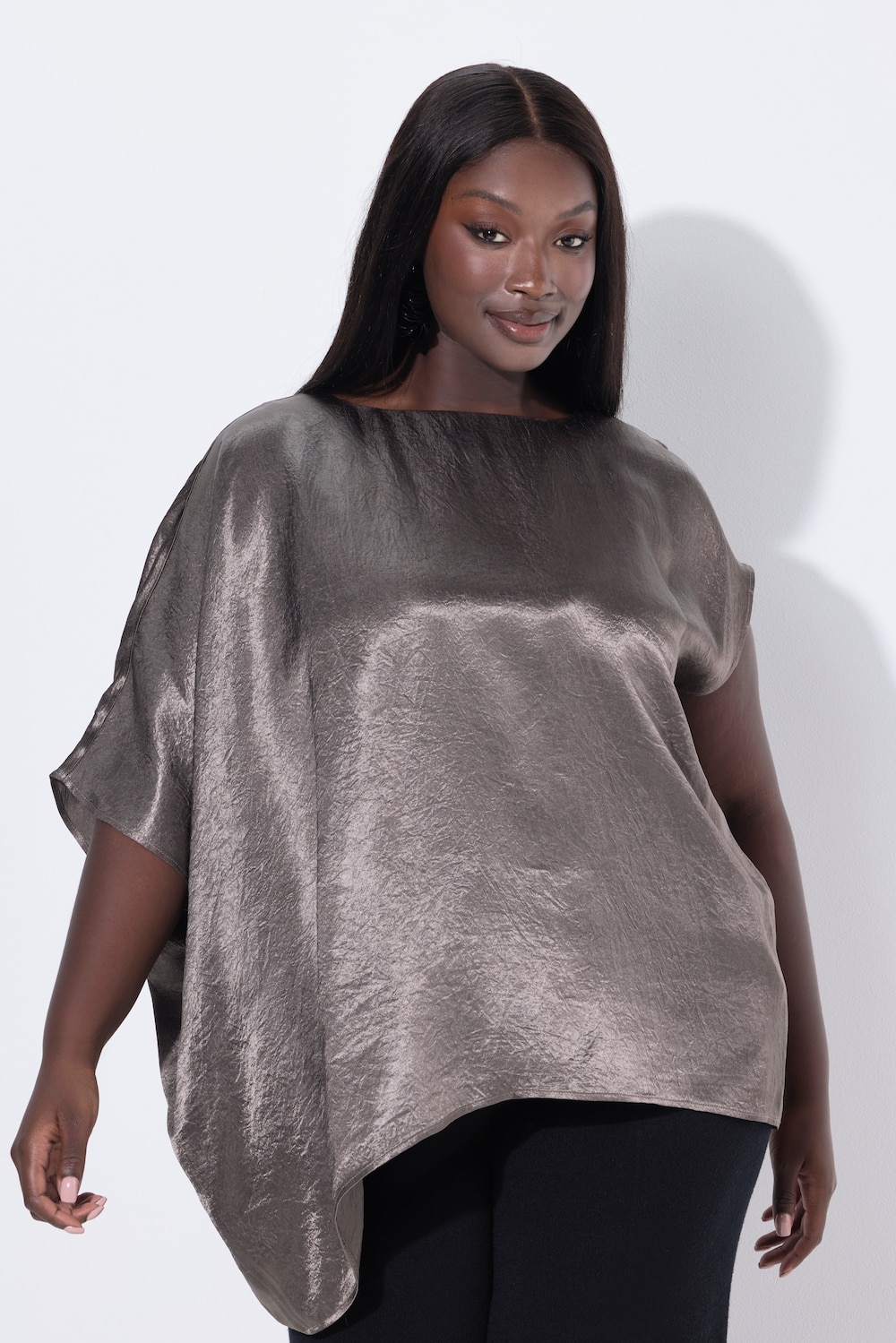 Große Größen Acetat-Tunika, Damen, braun, Größe: 50/52, Kunstseide, Ulla Popken